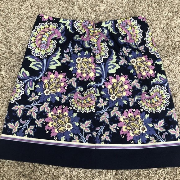 TALBOTS Petites women skirt  blue floral 2P Paisley Midi Length Zipper - Picture 10 of 10